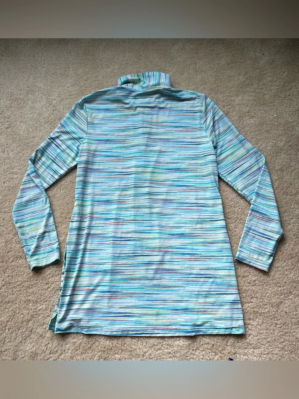 Lands’ End Multicolored Striped 1/4 Zip Swim Cover Up Dress - Size S - EUC